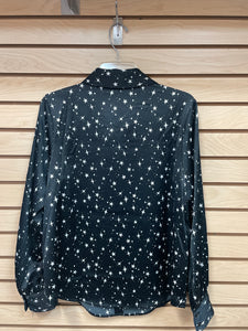 Candace Cameron Long Sleeve Top Black And White Size Small