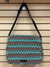 Load image into Gallery viewer, Vera Bradley Laptop Shoulder Bag Turquoise And Brown