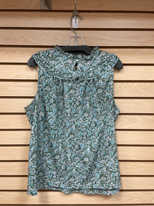 Lauren Conrad Sleeveless Top Green And White Size X-Large