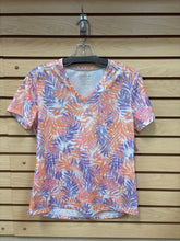 Load image into Gallery viewer, Reel Legends Short Sleeve Top Orange And Purple Size Petite Medium