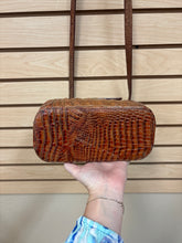 Load image into Gallery viewer, Brahmin Leather Croc Embossed Crossbody Bag Brown