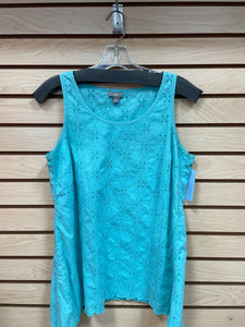 J.Jill Eyelet Sleeveless Top Blue Size X-Small