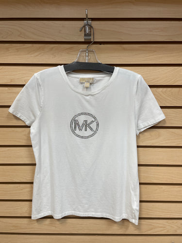 Michael Kors Short Sleeve Top White Size Medium