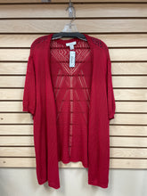 Load image into Gallery viewer, Cj Banks Short Sleeve Cardigan Red Size 3X